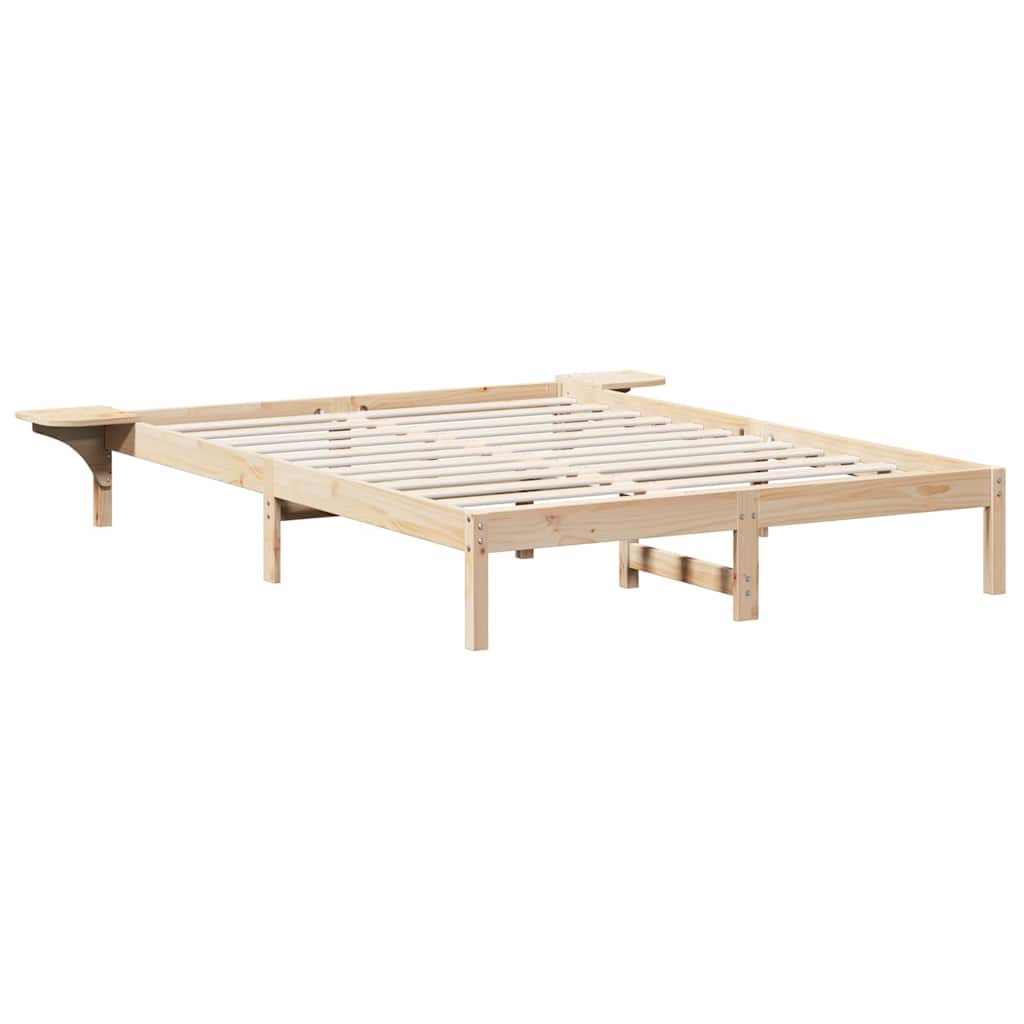 Bed Frame Natural 160 x 200 cm Solid Pine Wood