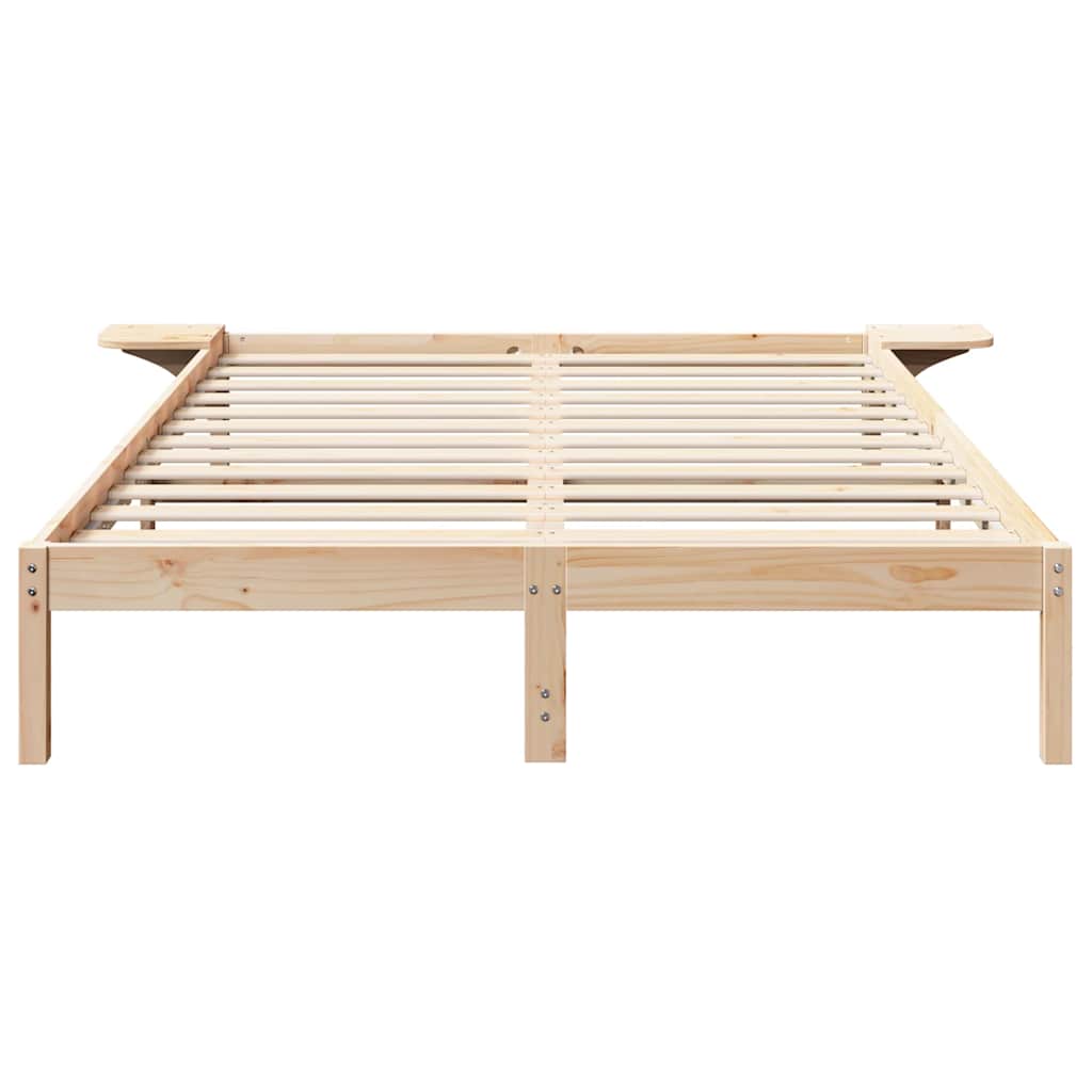 Bed Frame Natural 160 x 200 cm Solid Pine Wood