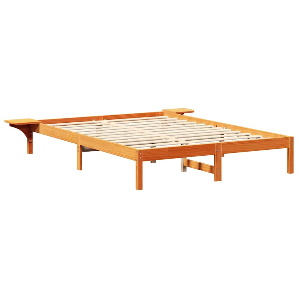 Bed Frame Wax Brown 150 x 200 cm Solid Pine Wood