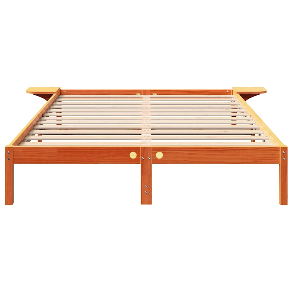 Bed Frame Wax Brown 150 x 200 cm Solid Pine Wood