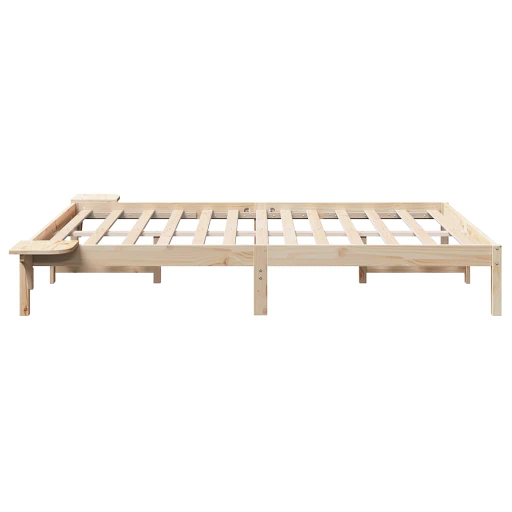 Bed Frame Natural 140 x 200 cm Solid Pine Wood