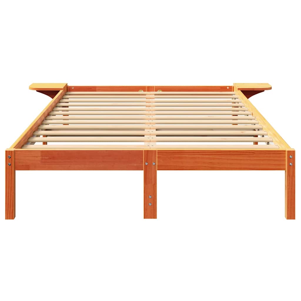 Bed Frame Wax Brown 120 x 200 cm Solid Pine Wood
