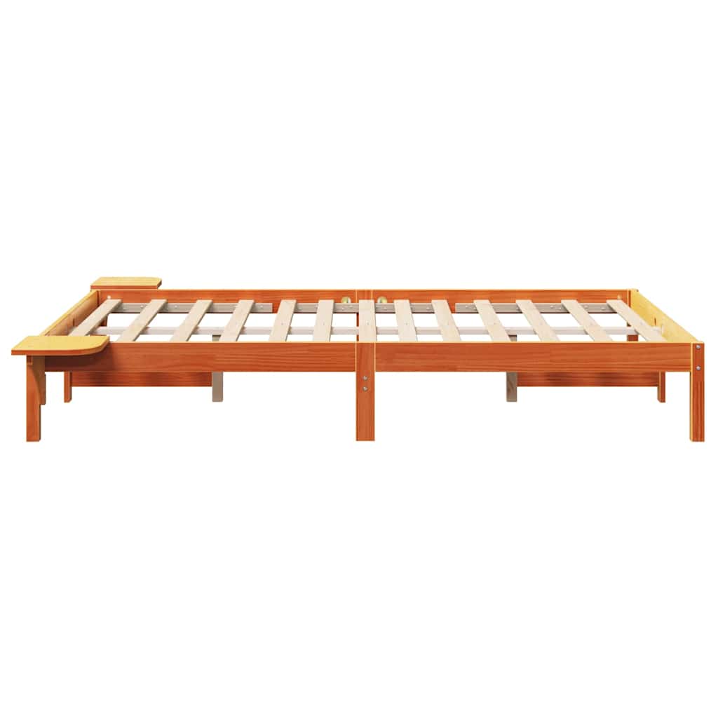 Bed Frame Wax Brown 120 x 200 cm Solid Pine Wood