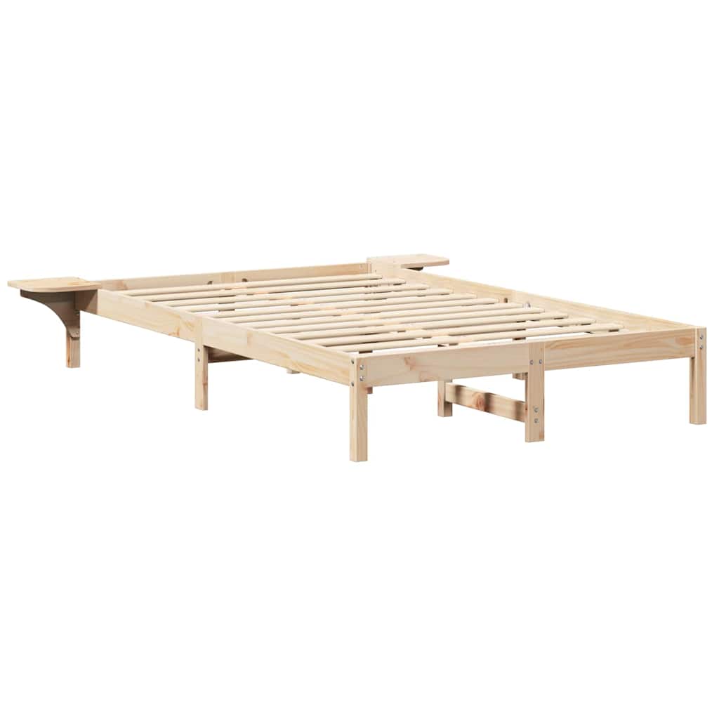 Bed Frame Natural 140 x 190 cm Solid Pine Wood
