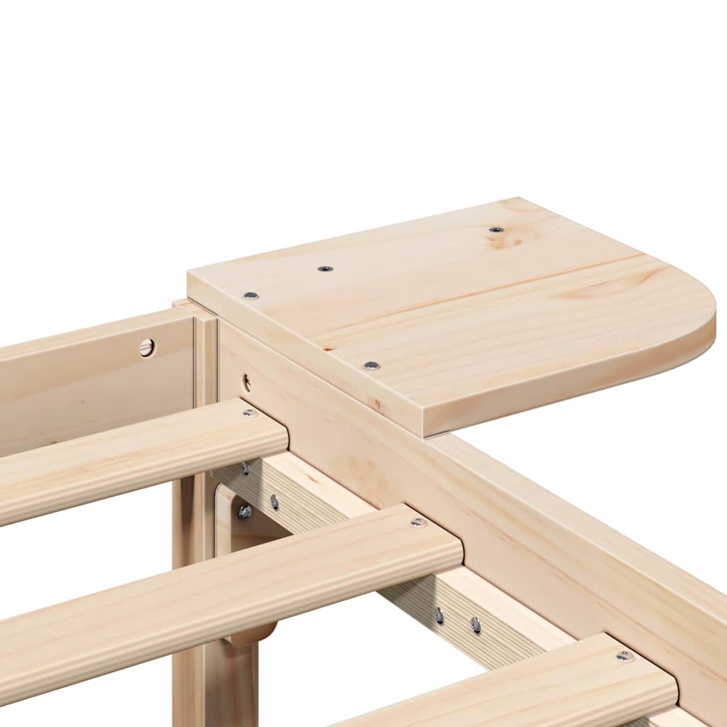 Bed Frame Natural 90 x 200 cm Solid Pine Wood