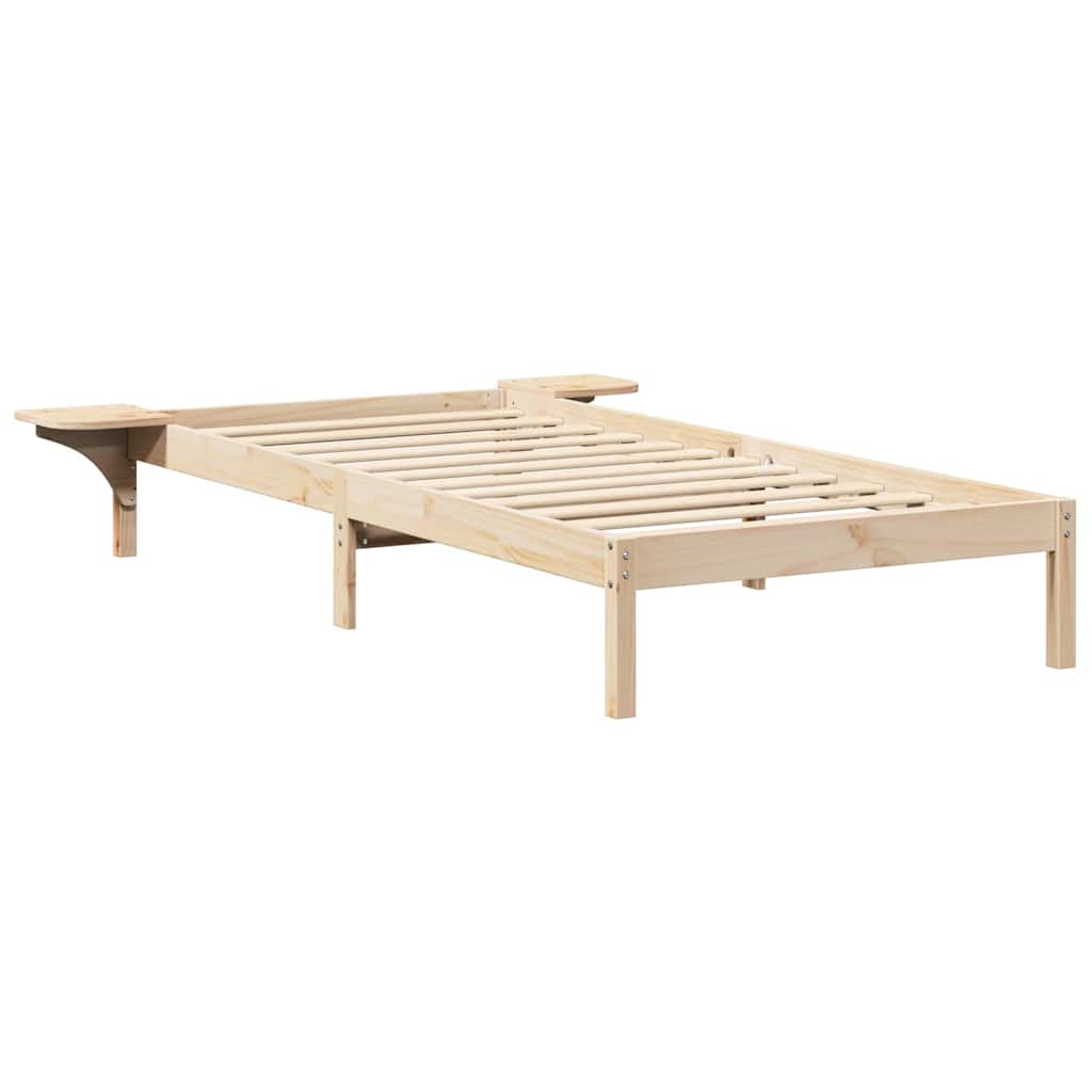 Bed Frame Natural 90 x 200 cm Solid Pine Wood