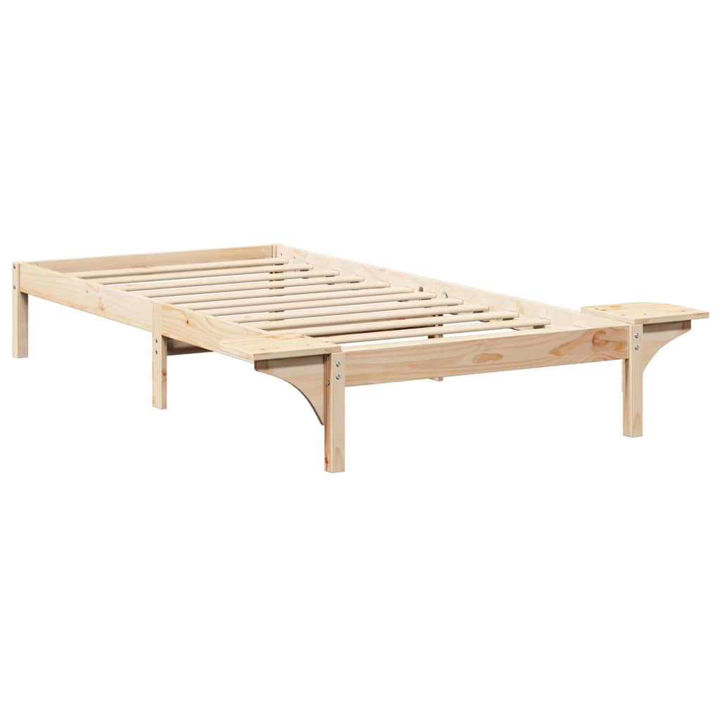Bed Frame Natural 90 x 200 cm Solid Pine Wood