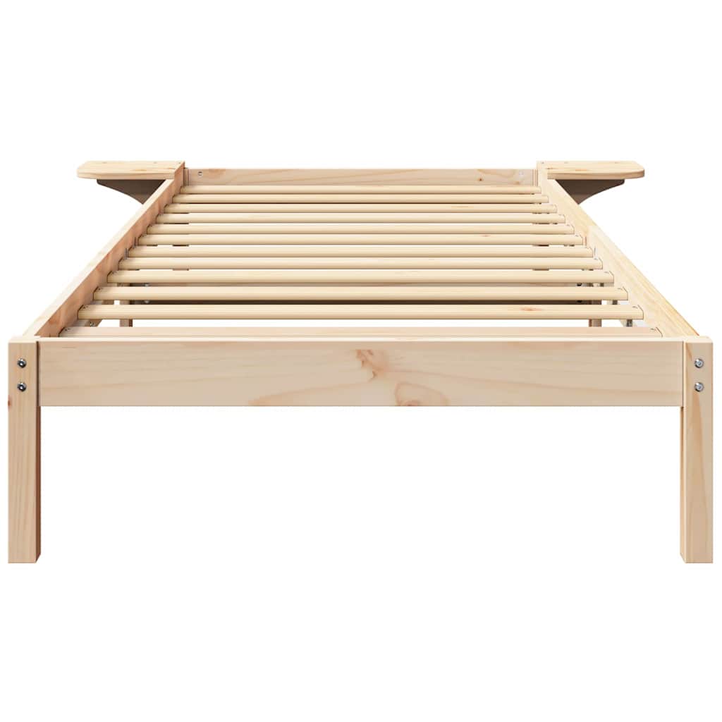 Bed Frame Natural 90 x 200 cm Solid Pine Wood