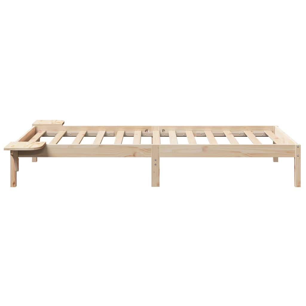 Bed Frame Natural 90 x 200 cm Solid Pine Wood