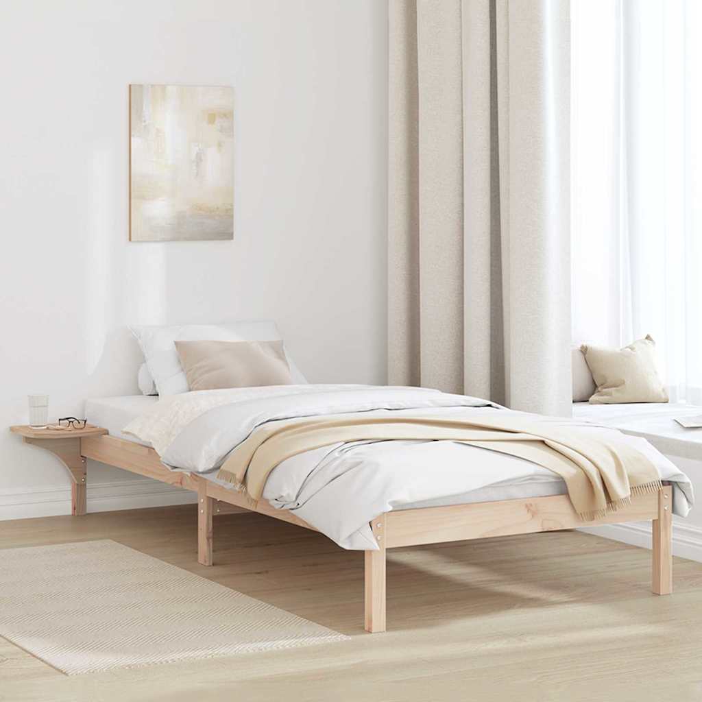 Bed Frame Natural 90 x 190 cm Solid Pine Wood
