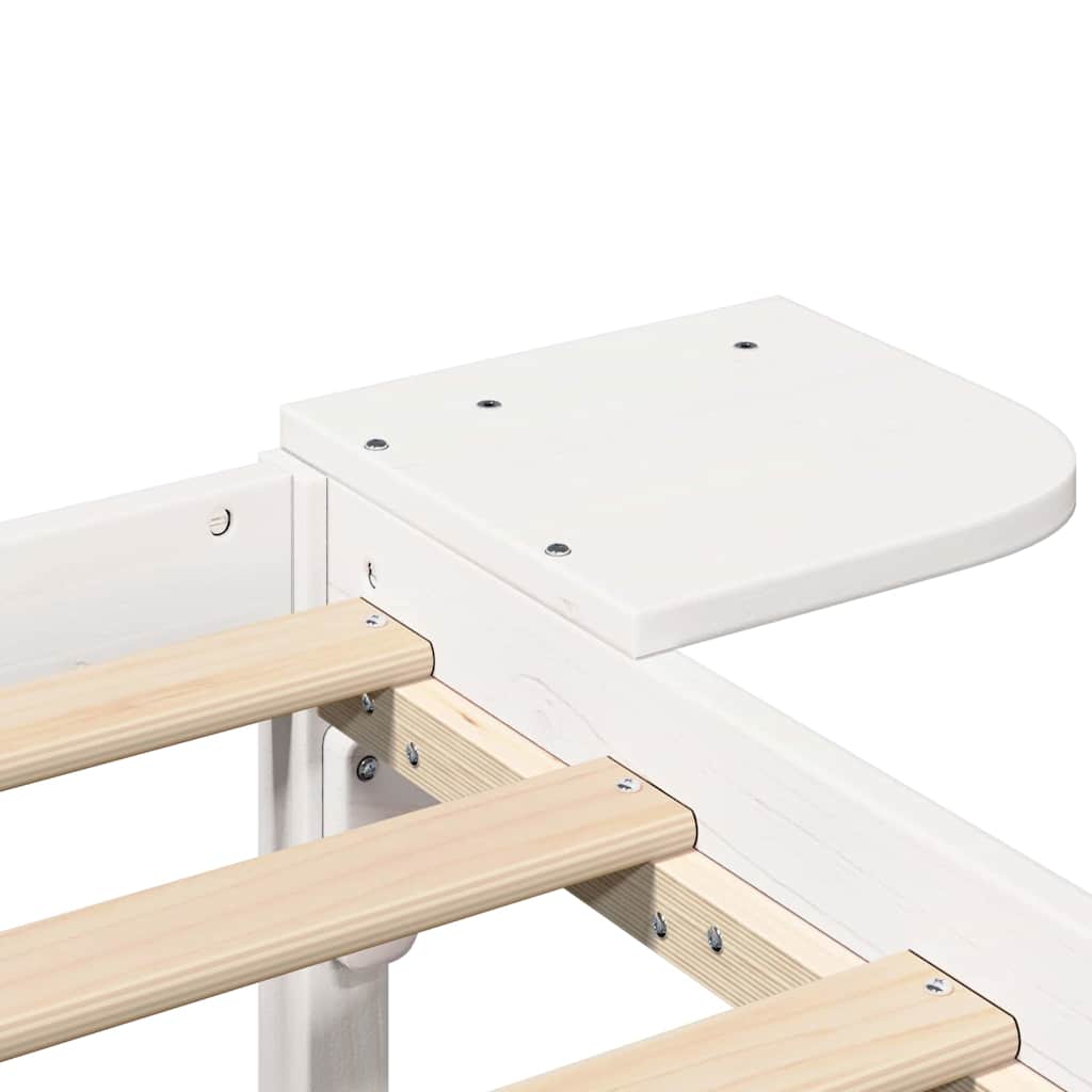 Bed Frame White 75 x 190 cm Solid Pine Wood