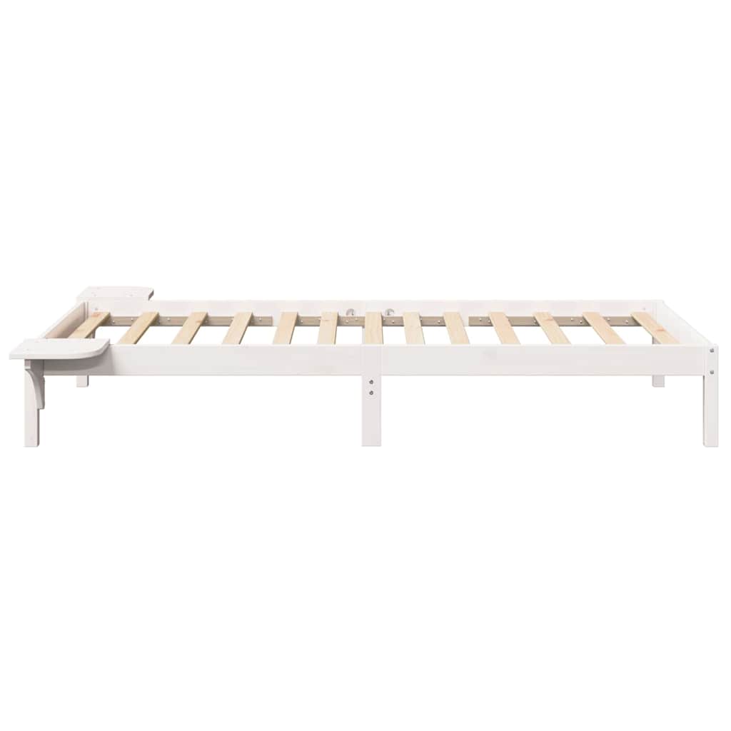 Bed Frame White 75 x 190 cm Solid Pine Wood