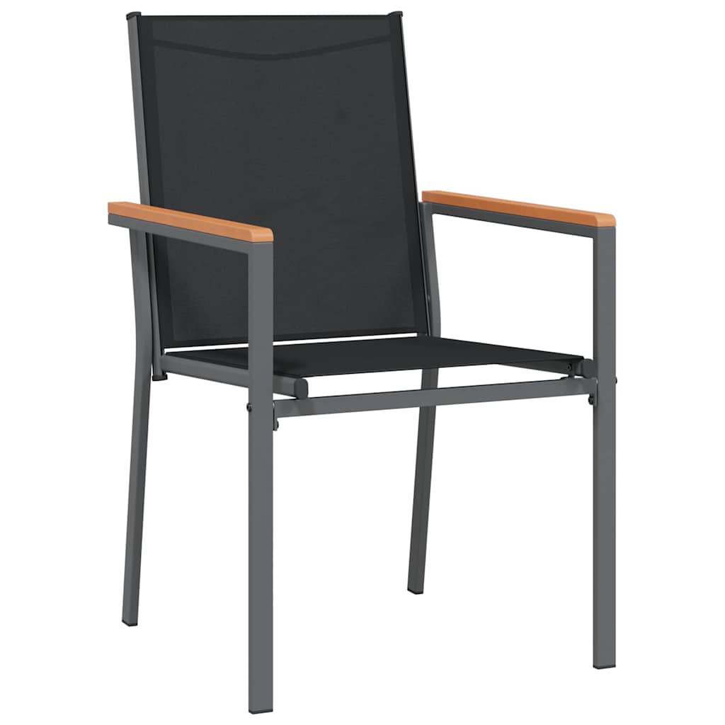 Garden Dining Set 3 pcs Black Powder-coated Steel