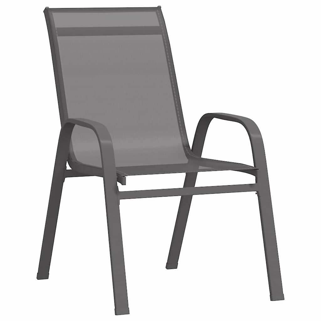 Garden Dining Set 3 pcs Grey and Black Powder-coated Steel