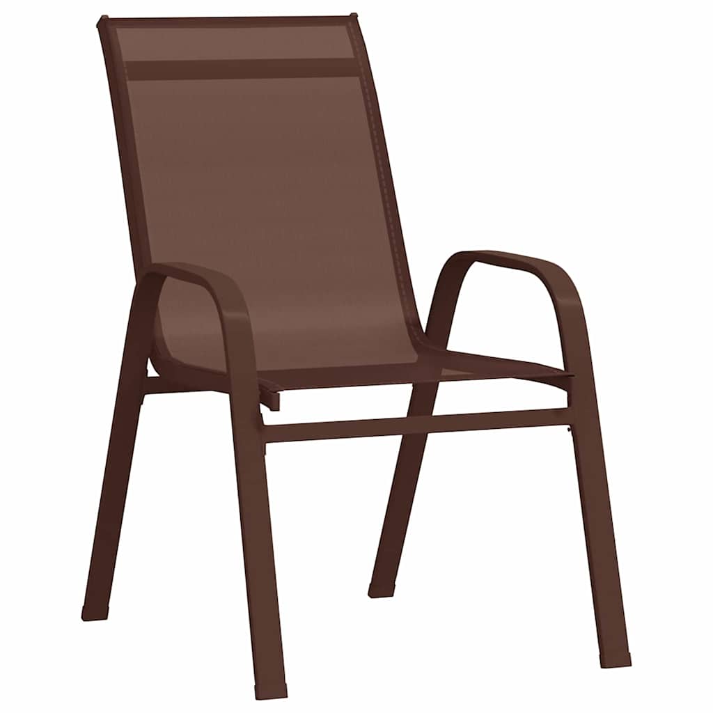 Garden Dining Set 3 pcs Brown and Black Powder-coated Steel