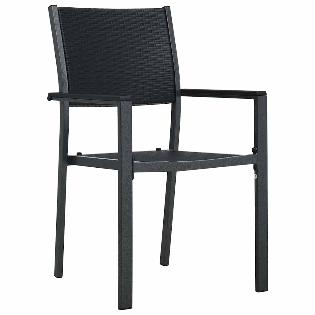 Garden Dining Set 3 pcs Black Powder-Coated Steel