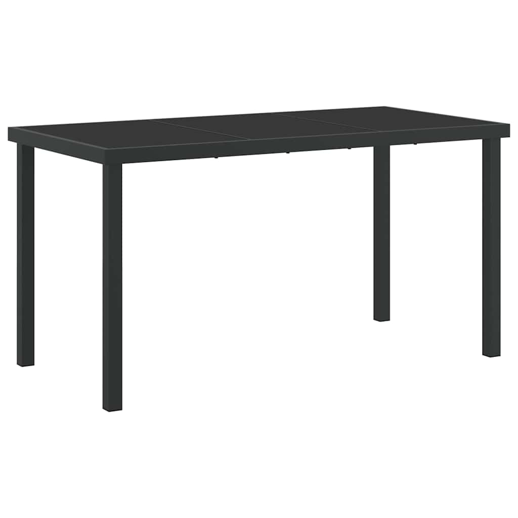 Garden Dining Set 5 pcs Brown Powder-Coated Steel
