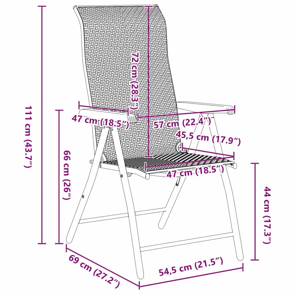 Garden Dining Set 5 pcs Brown Powder-Coated Steel