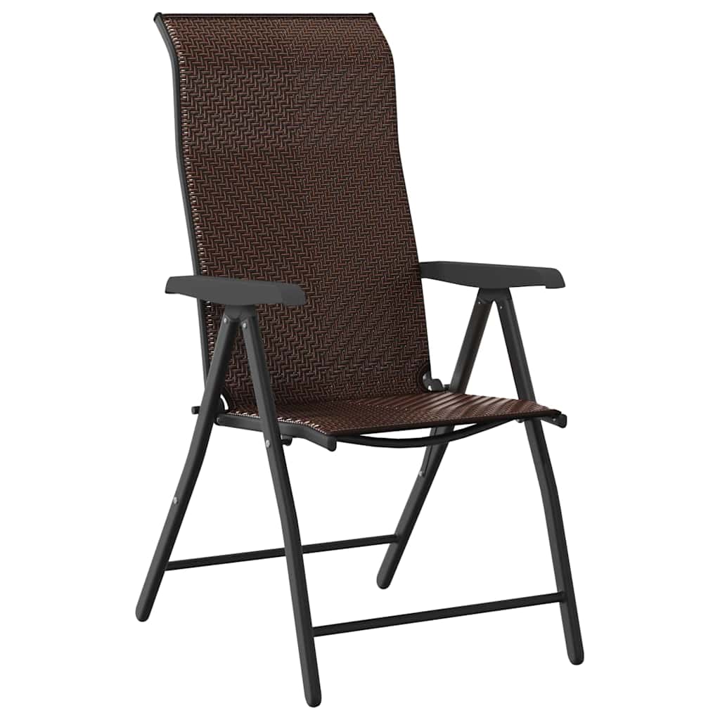 Garden Dining Set 5 pcs Brown Powder-Coated Steel