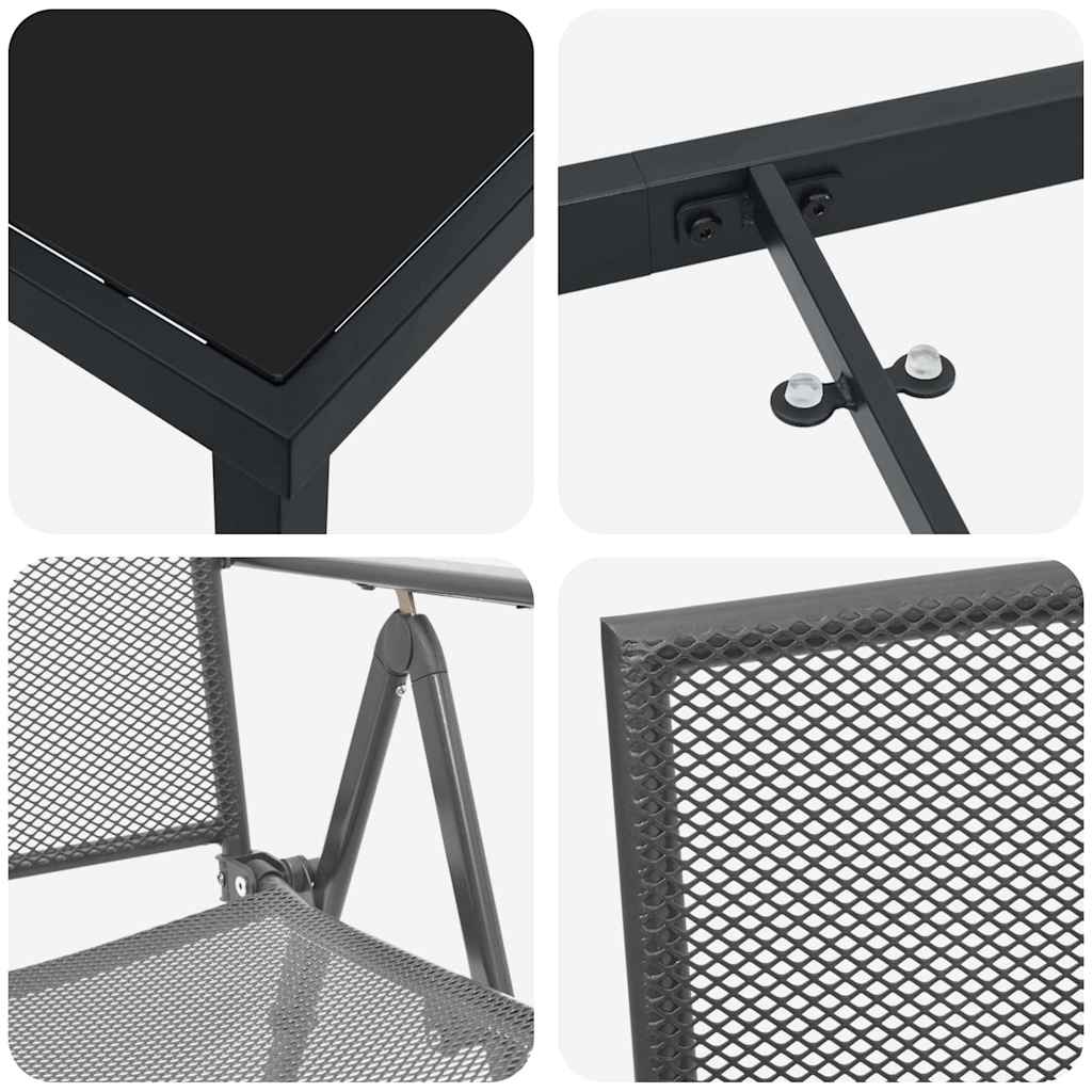 Garden Dining Set 3 pcs Anthracite Powder-Coated Steel