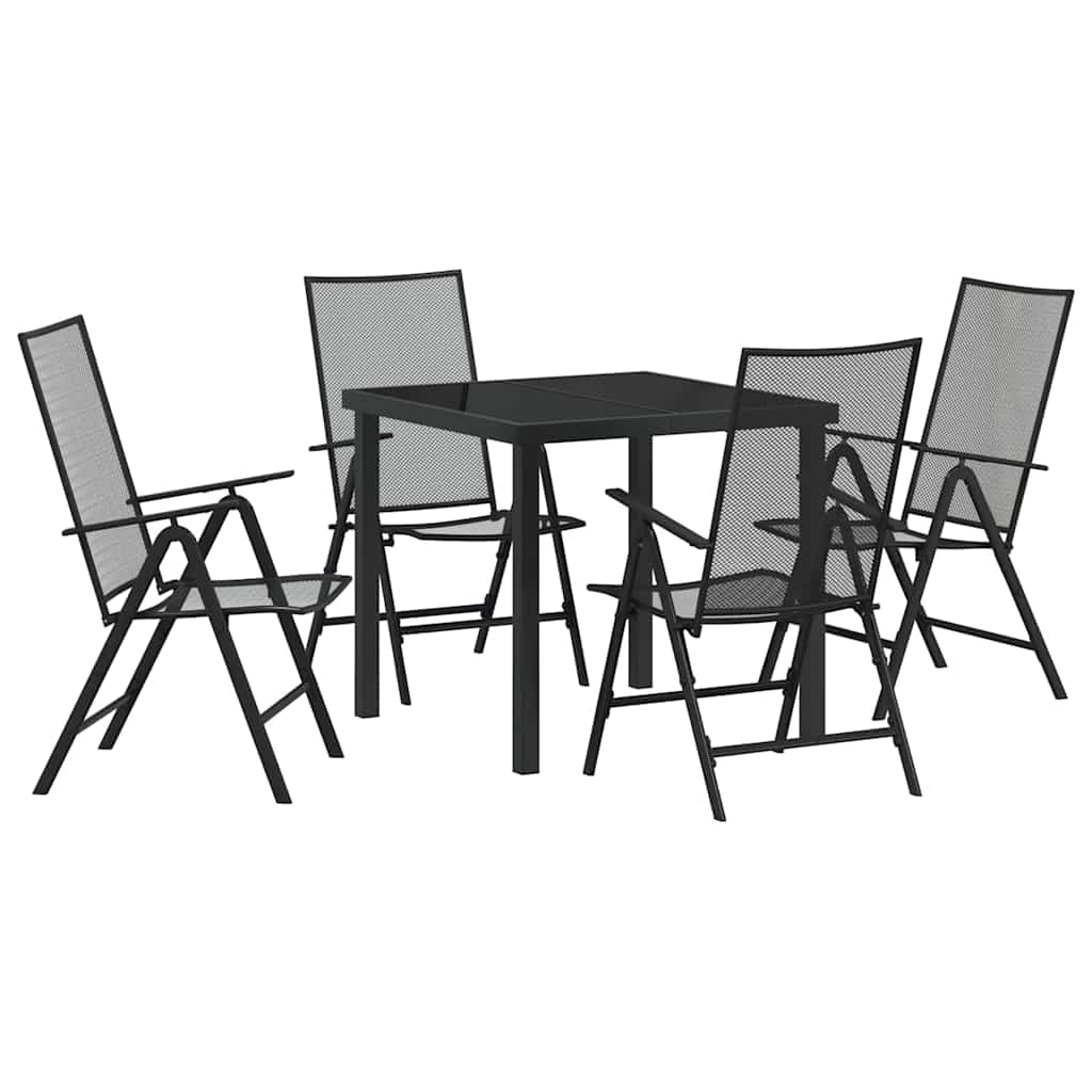 Garden Dining Set 5 pcs Anthracite Powder-Coated Steel