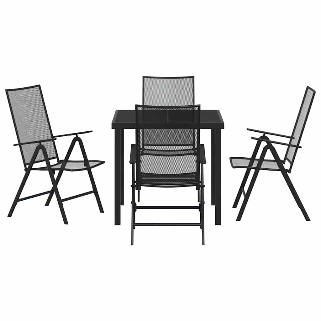 Garden Dining Set 5 pcs Anthracite Powder-Coated Steel