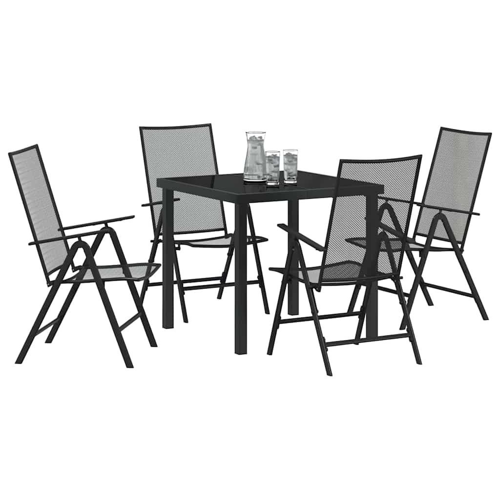 Garden Dining Set 5 pcs Anthracite Powder-Coated Steel