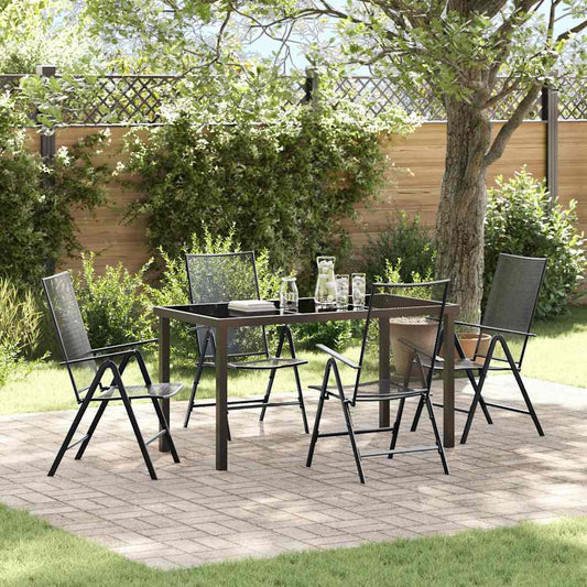 Garden Dining Set 5 pcs Anthracite Powder-Coated Steel