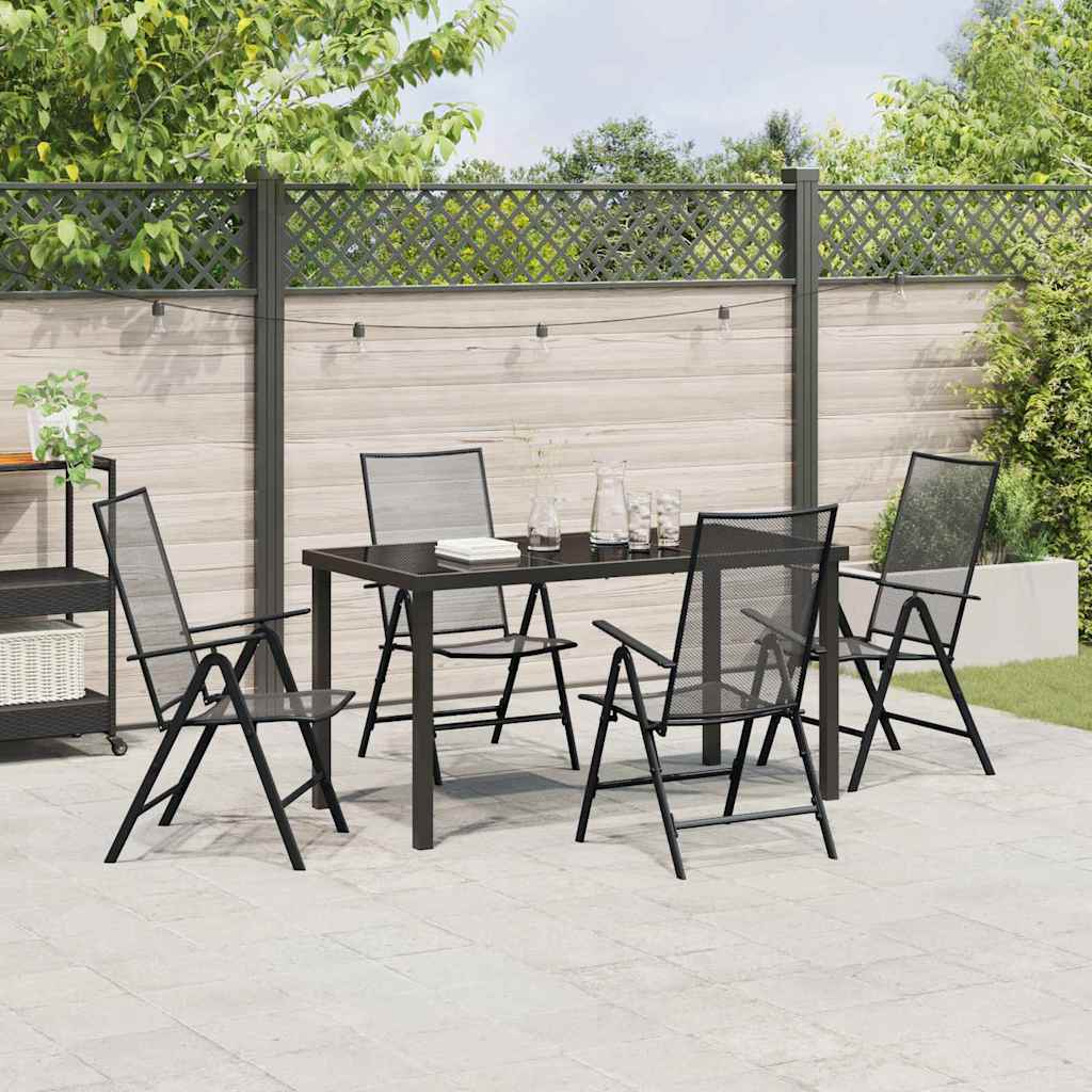 Garden Dining Set 5 pcs Anthracite Powder-Coated Steel