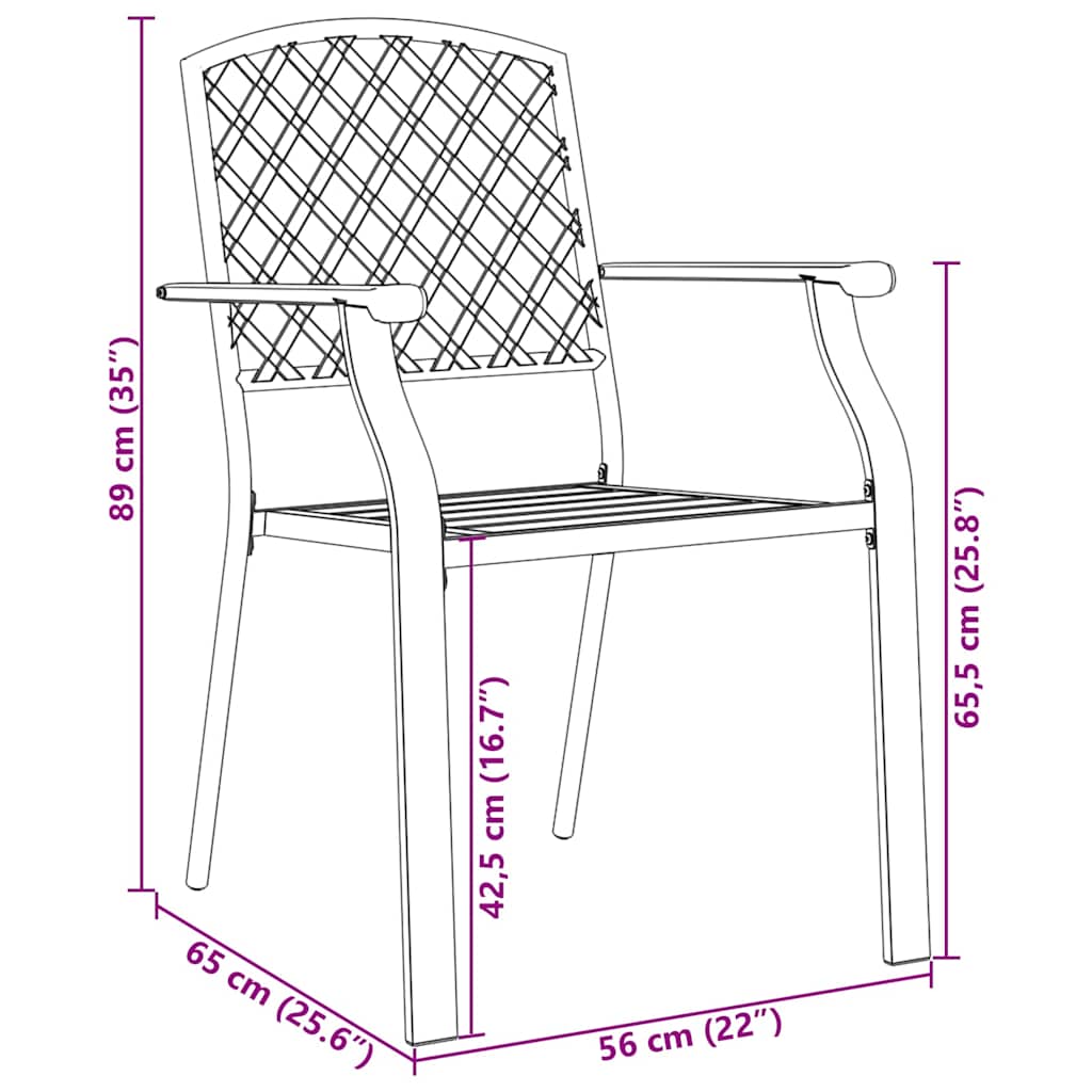 Garden Dining Set 5 pcs Anthracite Powder-Coated Steel