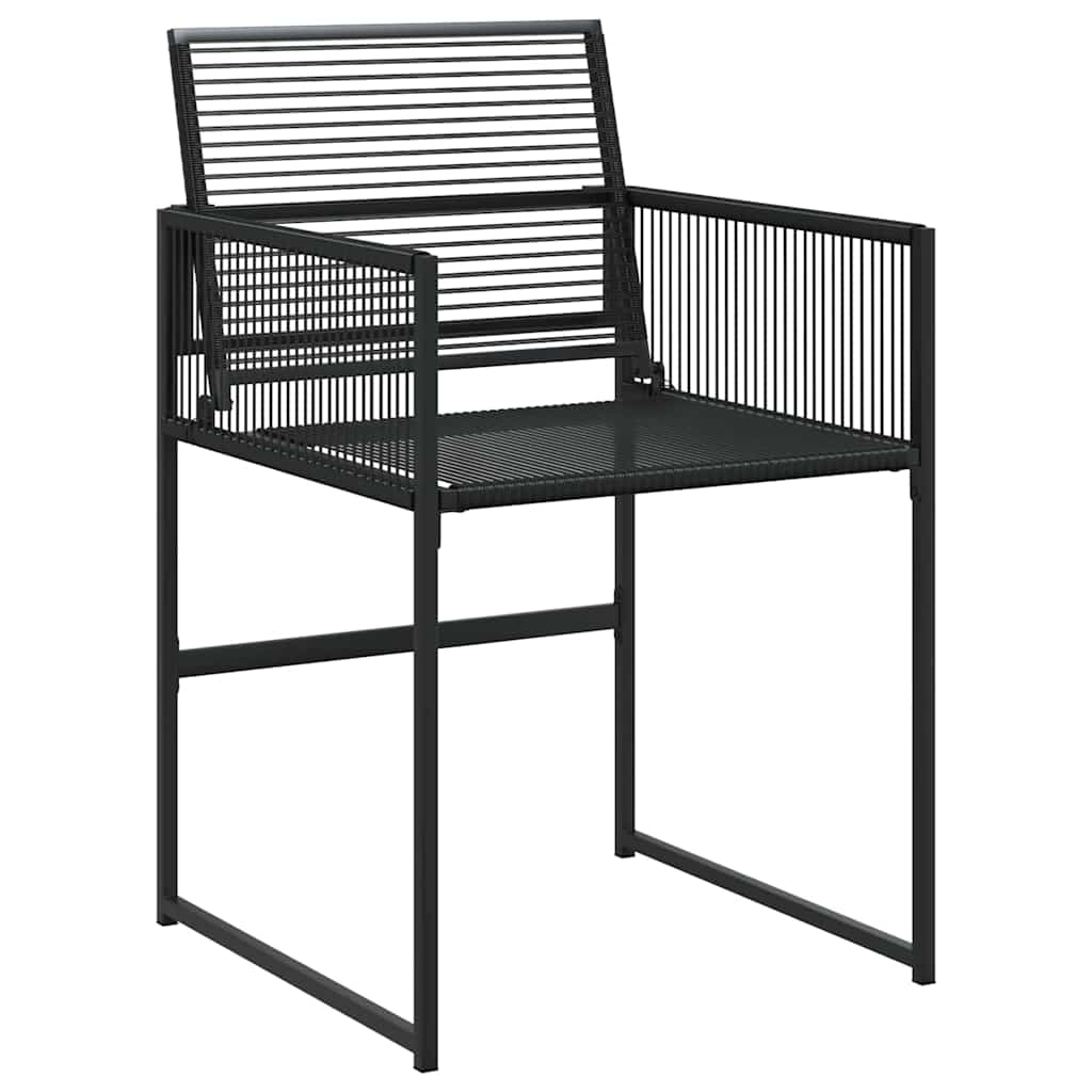 Garden Dining Set 5 pcs Black Poly Rattan