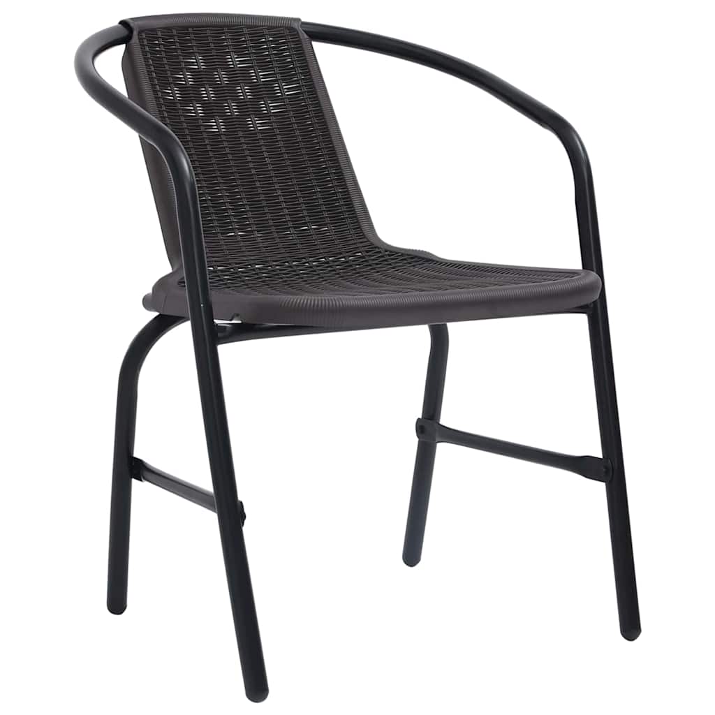 Garden Dining Set 3 pcs Black Powder-Coated Steel