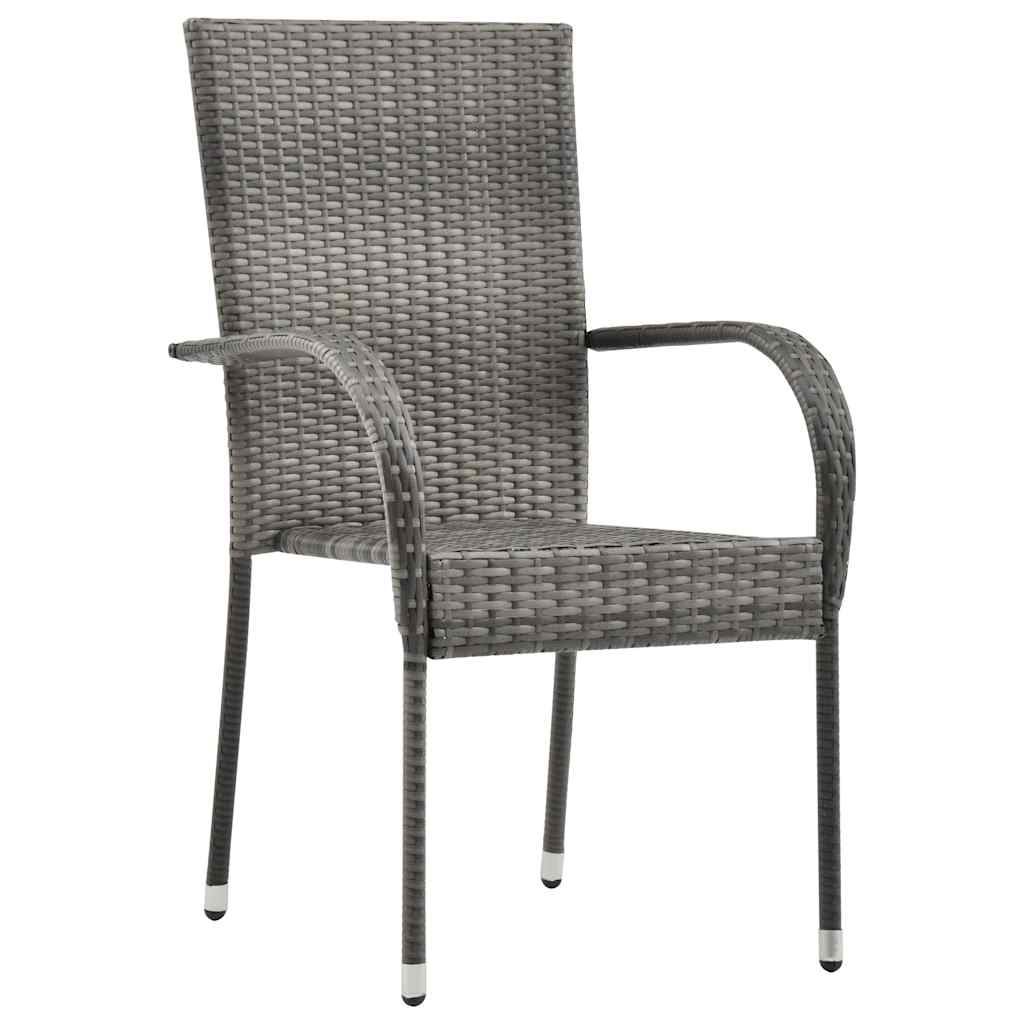 Garden Dining Set 3 pcs Grey Powder-Coated Steel