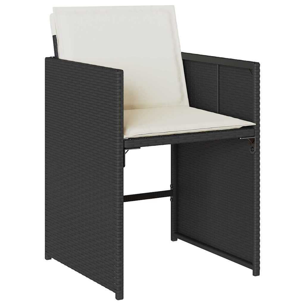 Garden Dining Set 5 pcs Black Poly Rattan