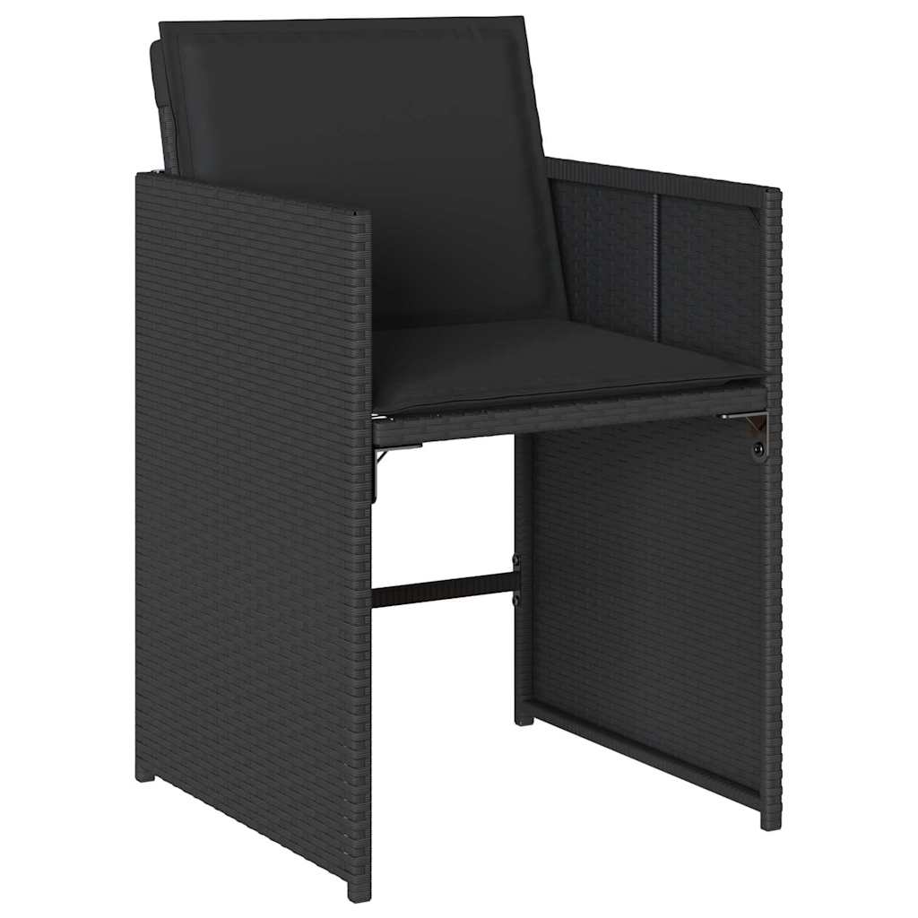 Garden Dining Set 5 pcs Black Poly Rattan