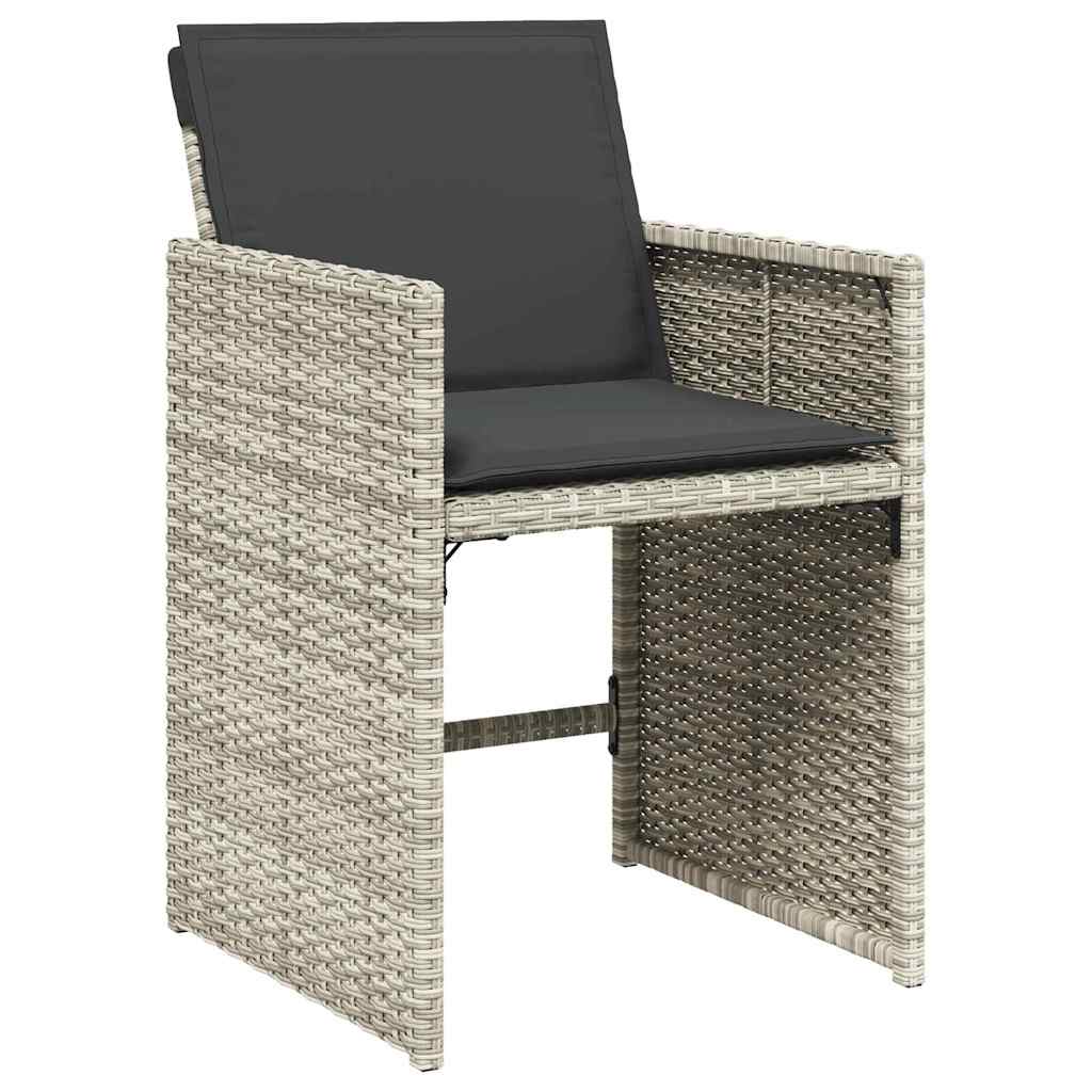 Garden Dining Set 5 pcs Light Grey Poly Rattan
