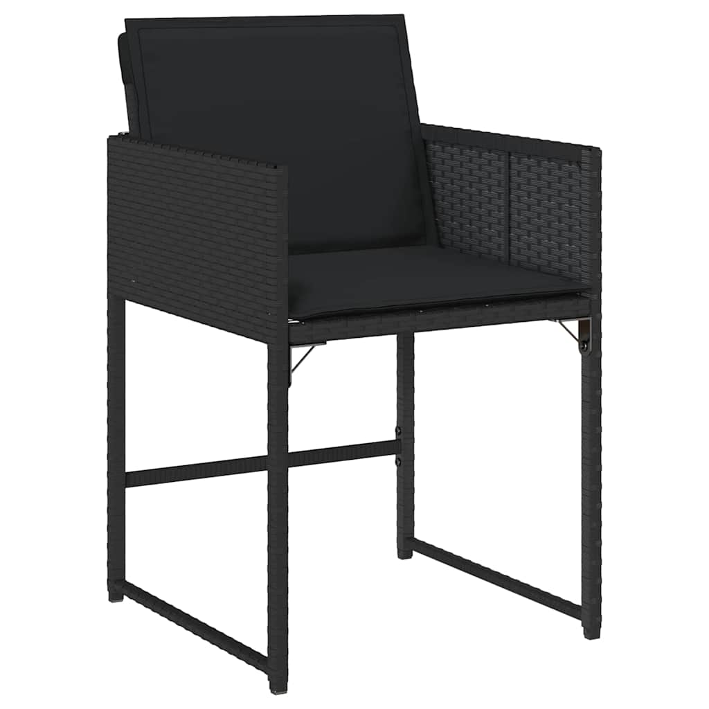 Garden Dining Set 5 pcs Black Poly Rattan