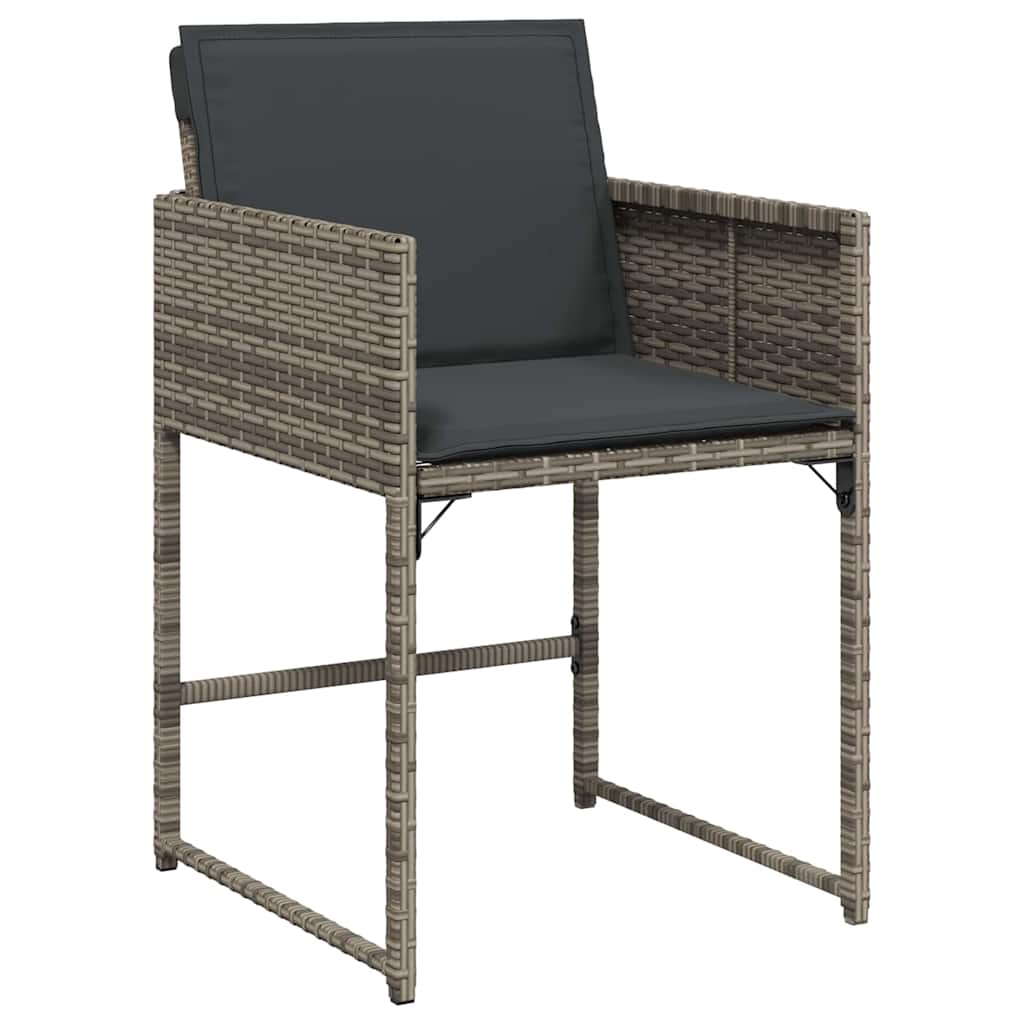 Garden Dining Set 5 pcs Grey Poly Rattan