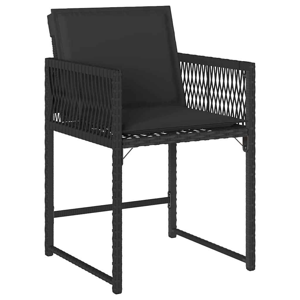 Garden Dining Set 5 pcs Black Poly Rattan