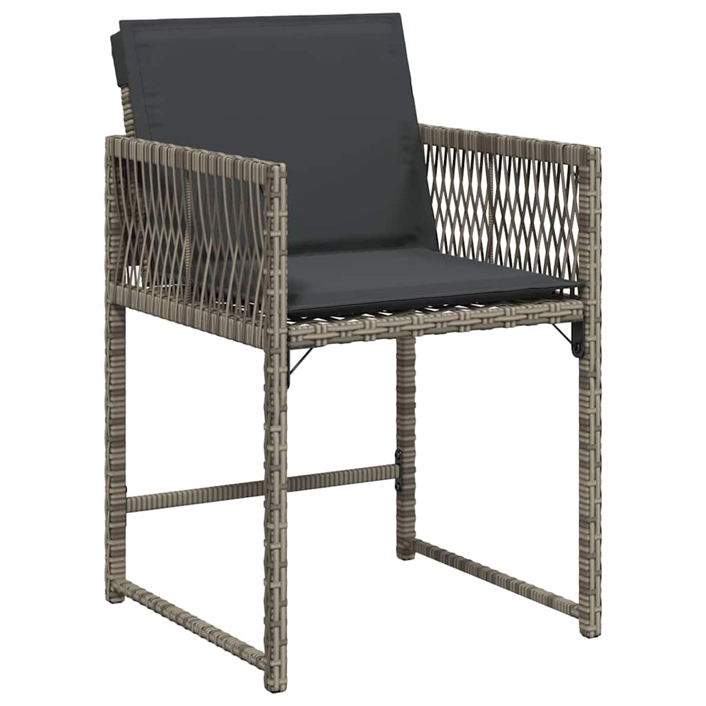 Garden Dining Set 5 pcs Grey Poly Rattan
