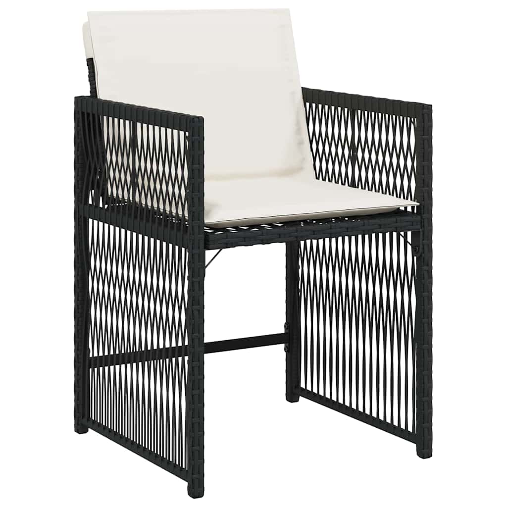 Garden Dining Set 5 pcs Black Poly Rattan