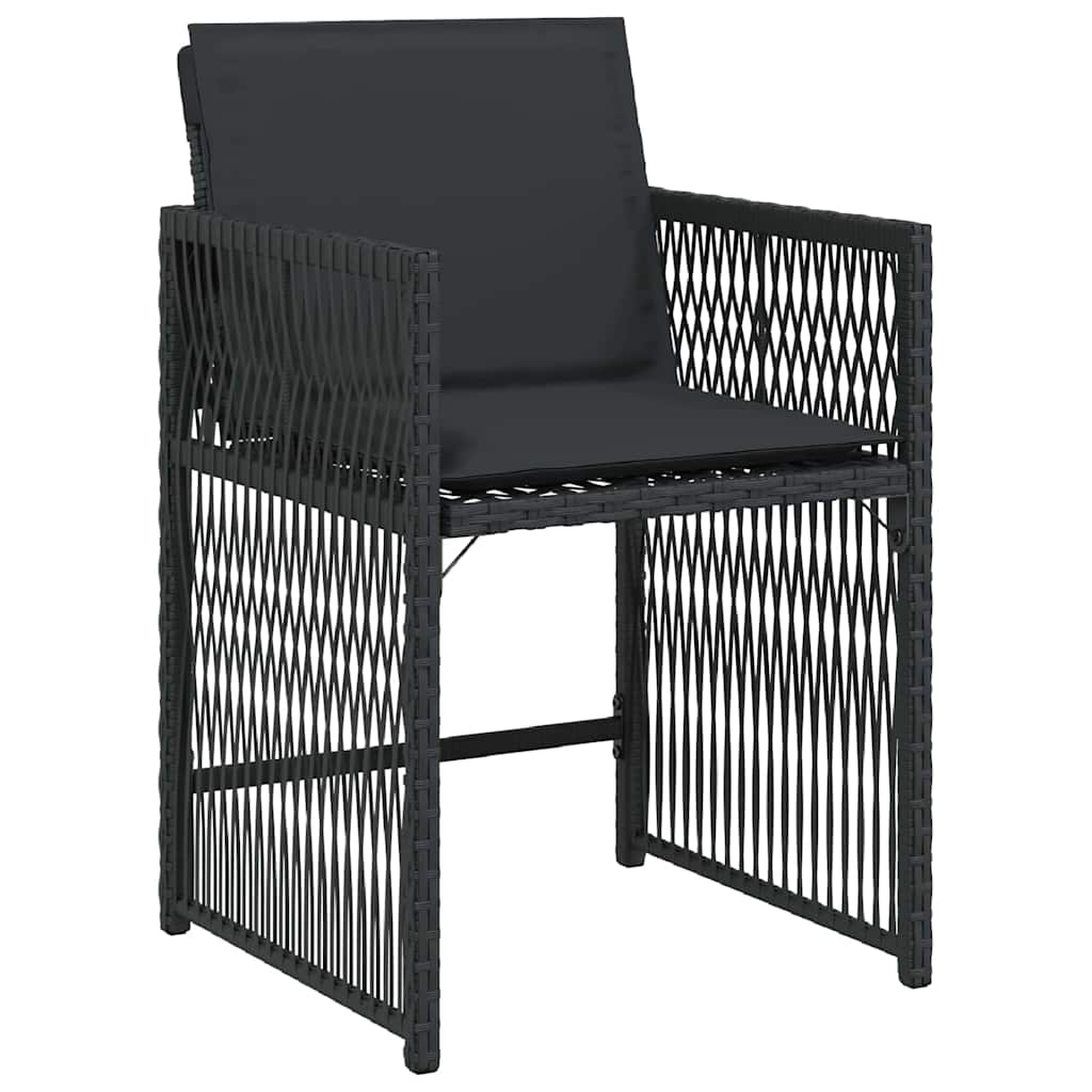 Garden Dining Set 5 pcs Black Poly Rattan