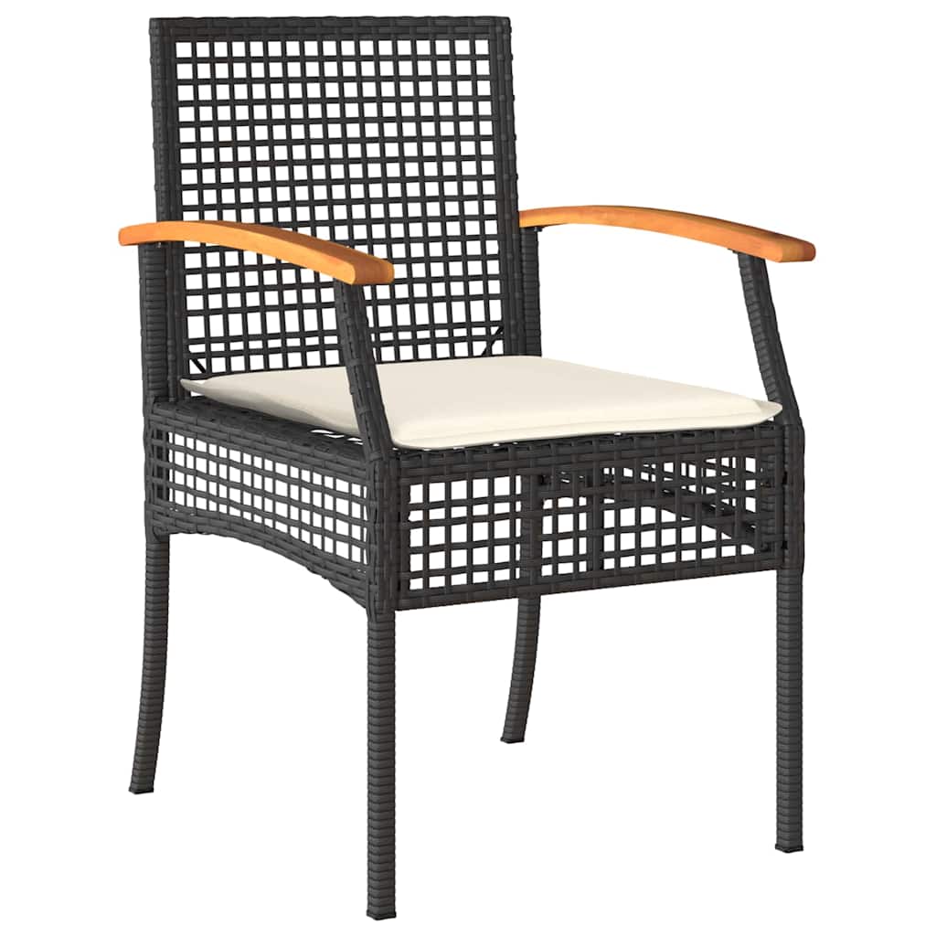 Garden Dining Set with Cushion 7 pcs Grey and Black Rattan