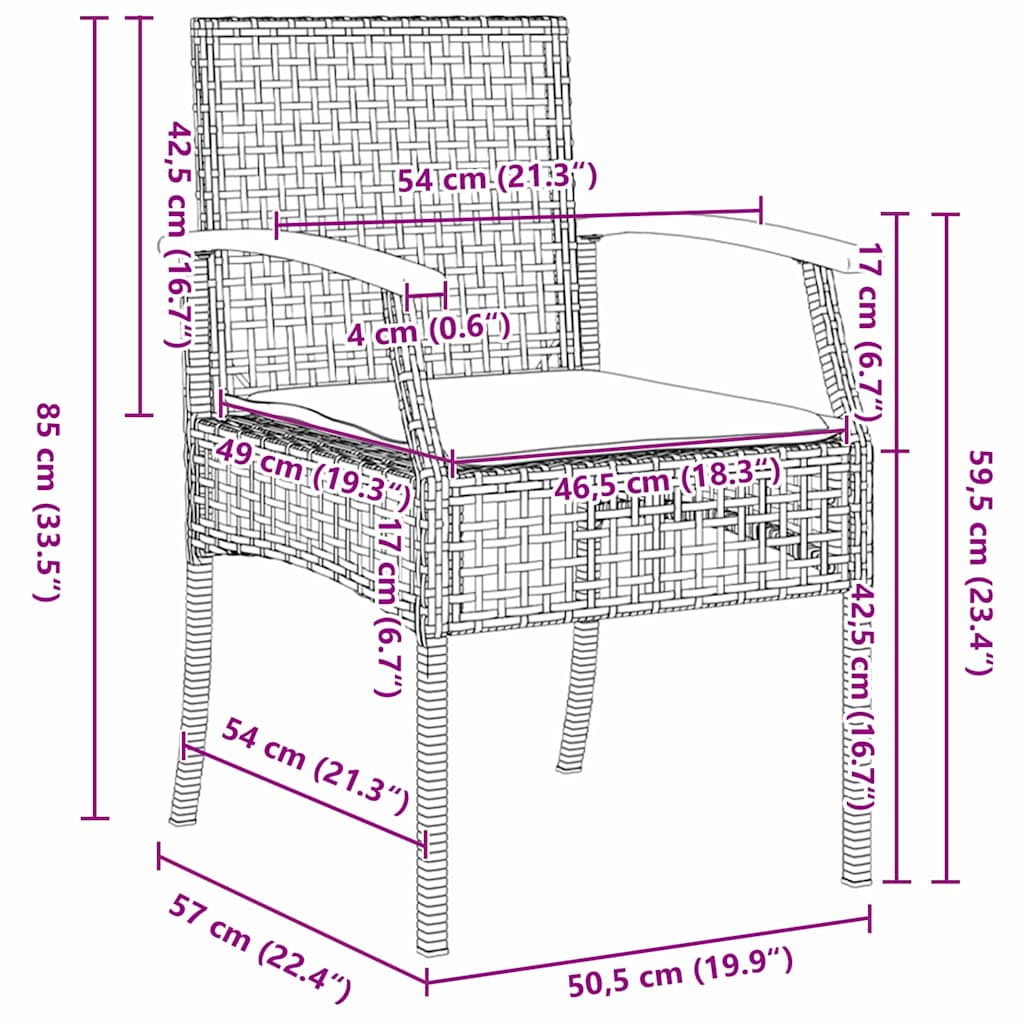 Garden Dining Set 5 pcs Beige and Black Rattan