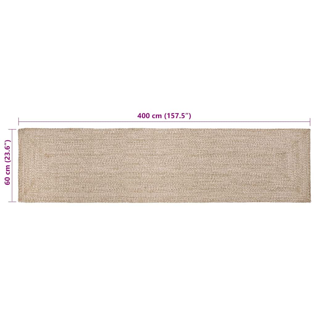 Area Rugs Natural and White 60 x 400 cm Jute