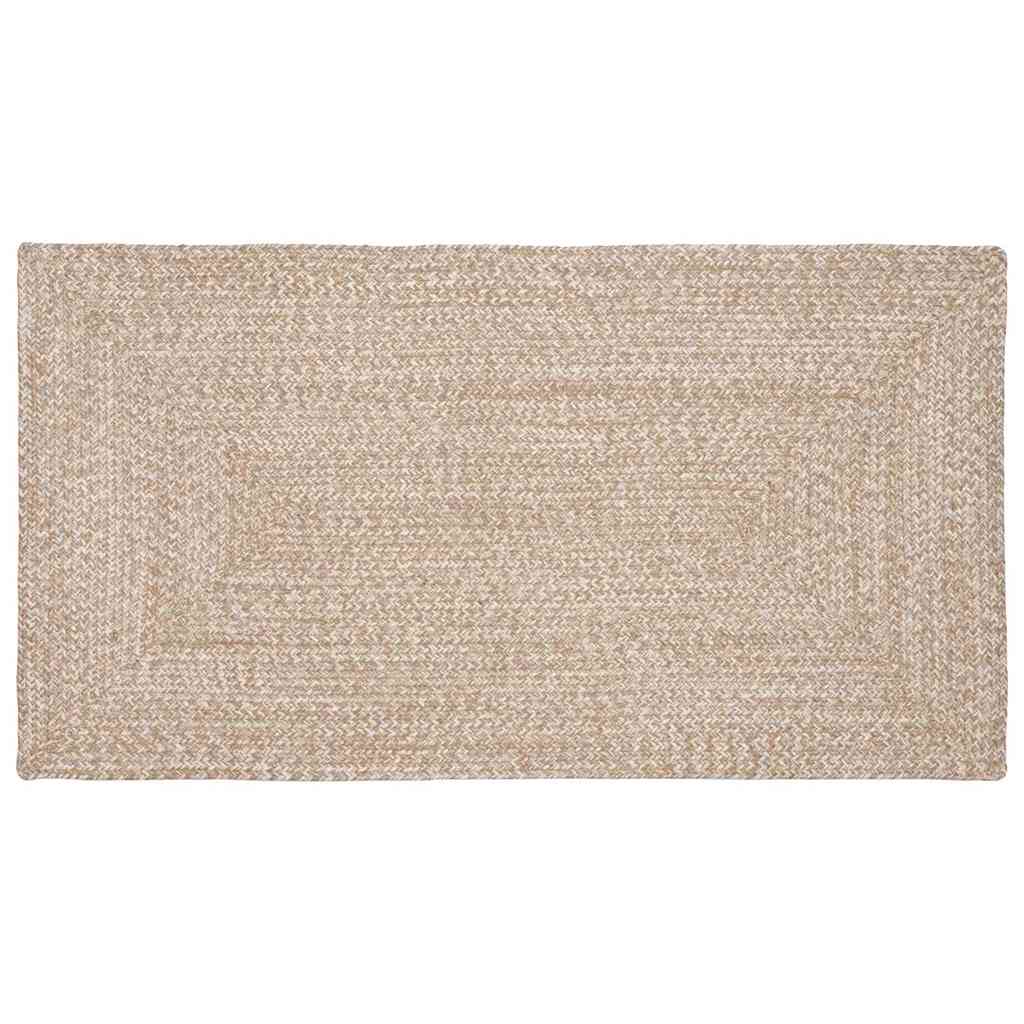 Area Rugs Natural and White 100 x 200 cm Jute