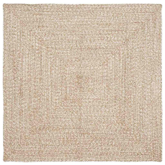 Area Rugs Natural and White 120 x 120 cm Jute