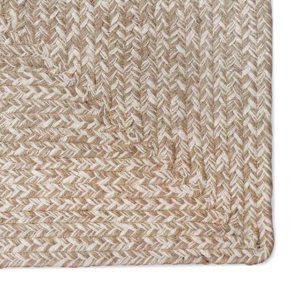 Area Rugs Natural and White 140 x 200 cm Jute