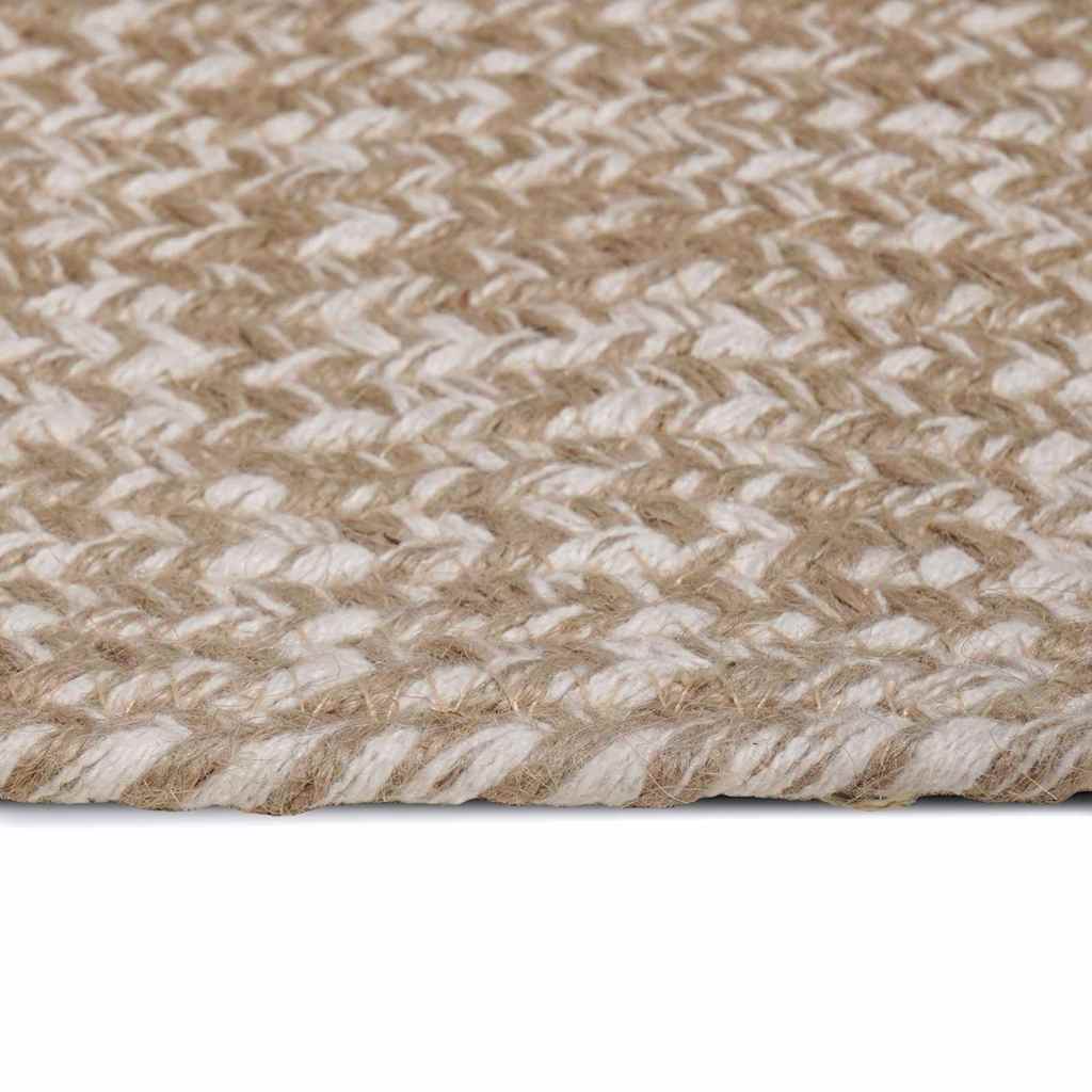 Area Rugs Natural and White 240 x 240 cm Jute