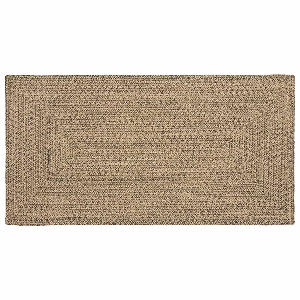 Area Rugs Natural and Black 80 x 150 cm Jute